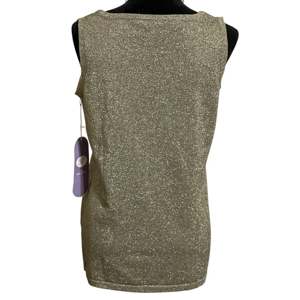 DG 2 DIANE GILMAN NWTS GOLD METALLIC TANK SZ MED - Picture 5 of 13